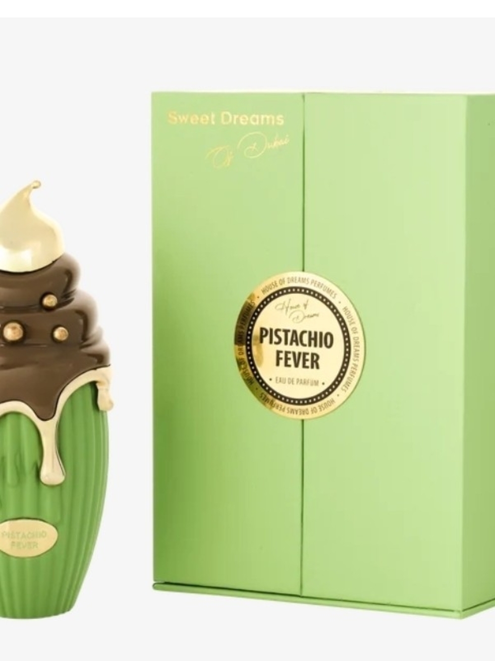 Sweet Dreams Pistachio Fever Green & Brown Perfume Bottle